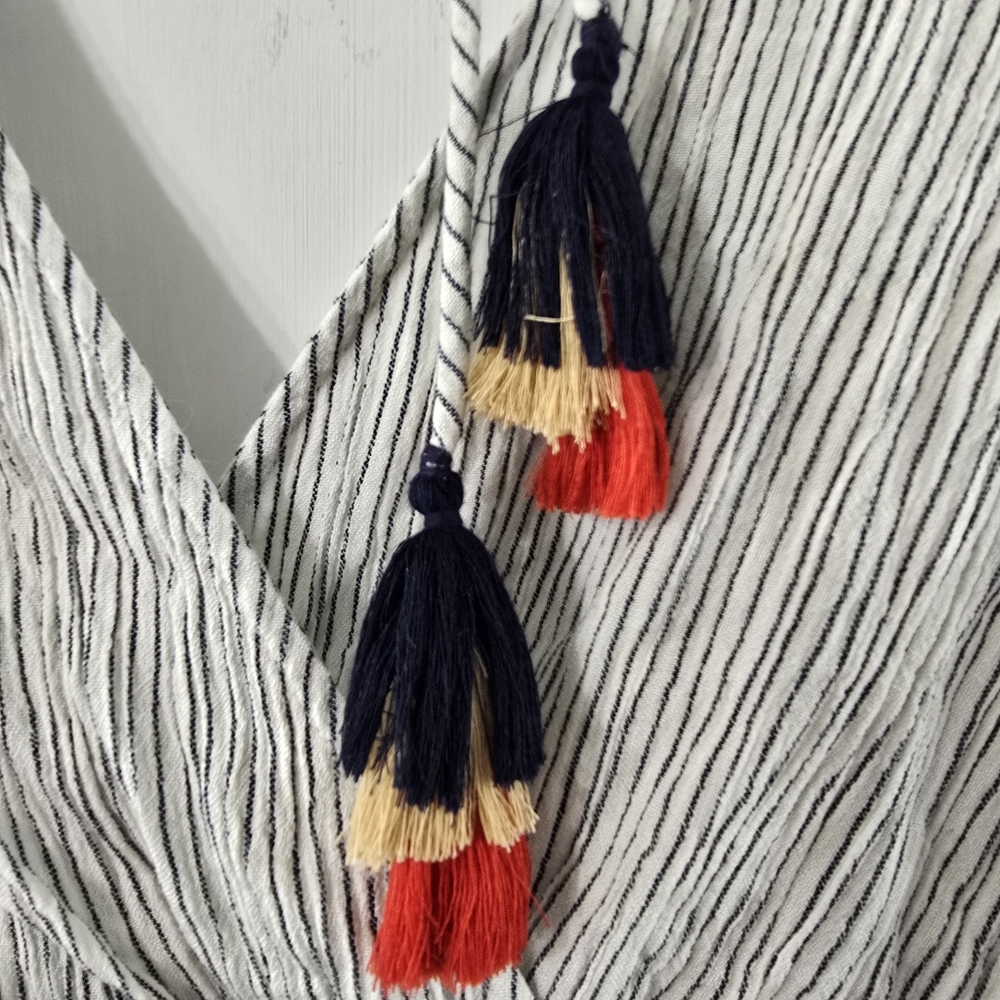 Anthropologie Laia Striped Romper Embroidered Playsuit Shorts Jumpsuit NWT Sz XL - Picture 13 of 15